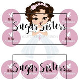 Brunette Communion Girl Edible Decal - (1 Image 6.5