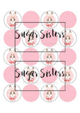 Bunny with Pink Bow Edible Toppers - (20 Toppers)