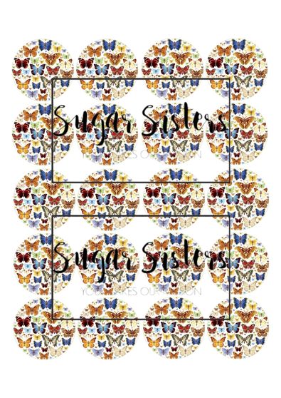 Butterflies Multi Edible Toppers - (20 Toppers)