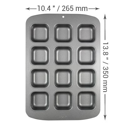 Non Stick 12Cup Mini Square Cake Tin (35 x 26.5 x 3cm / 13.8 x 10.4 x 1.2”)