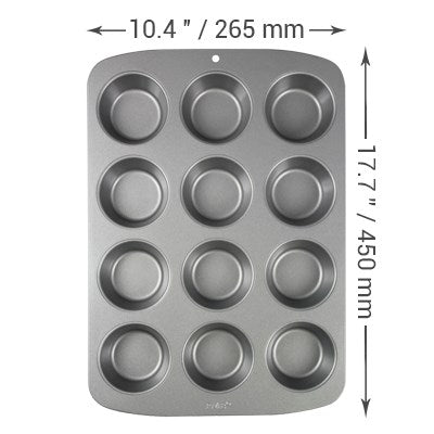 Non Stick 12 Cup Cupcake Tin (45 x 26.5 x 5cm / 17.7 x 10.4 x 2”)