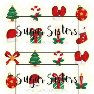 We wish you a merry Christmas  Edible Toppers - (20 Toppers)