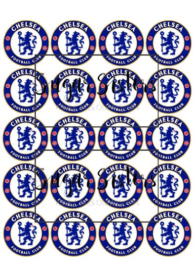 Chelsea Edible Toppers - (20 Toppers)