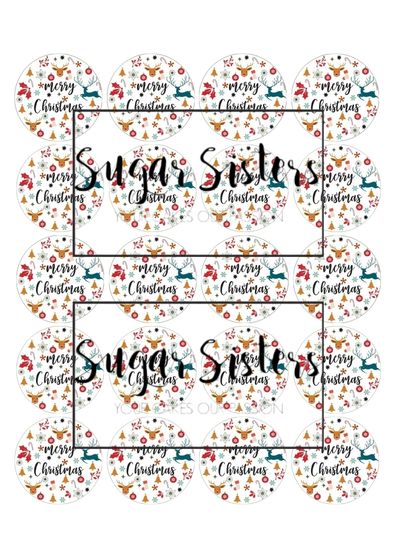 Christmas Icons Edible Toppers - (20 Toppers)