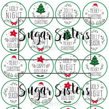 We wish you a merry Christmas  Edible Toppers - (20 Toppers)