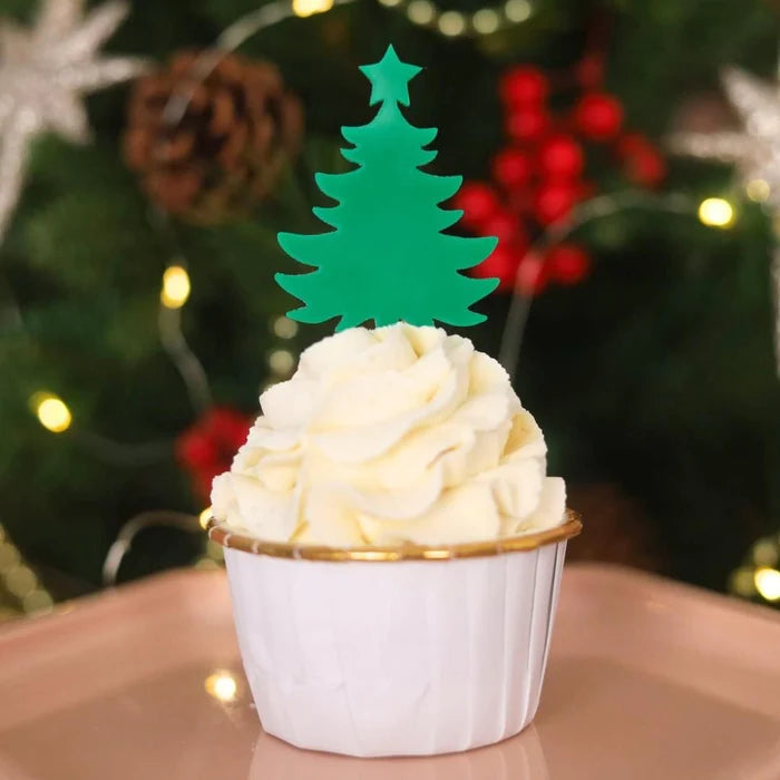 Christmas Tree Cupcake Topper Pk 6 - SWEET STAMP