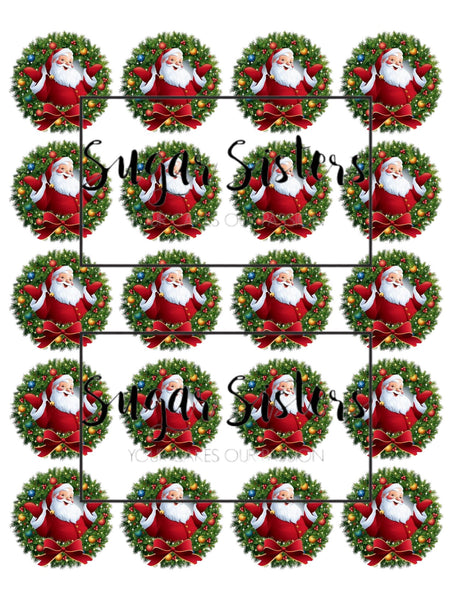 Classic Santa Claus Edible Toppers - (20 Toppers)