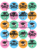 Colourful Graduation Edible Toppers - (20 Toppers)