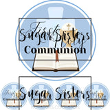 Communion Blue Edible Topper - (1 x 6