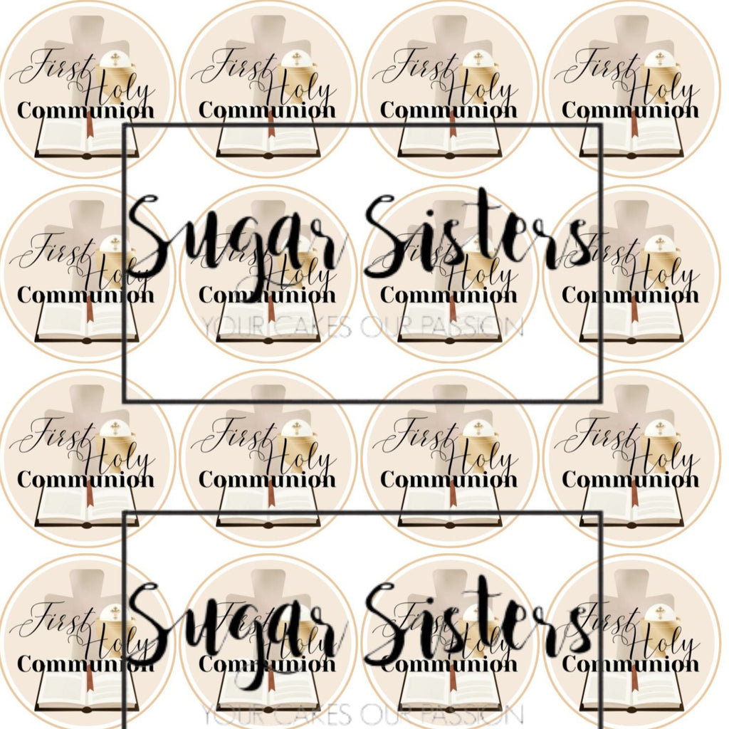 Communion Neutral  Edible Toppers - (20 Toppers)