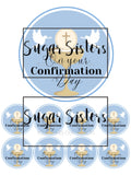Confirmation Blue  Edible Topper - (1 x 6