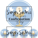 Confirmation Blue  Edible Topper - (1 x 6