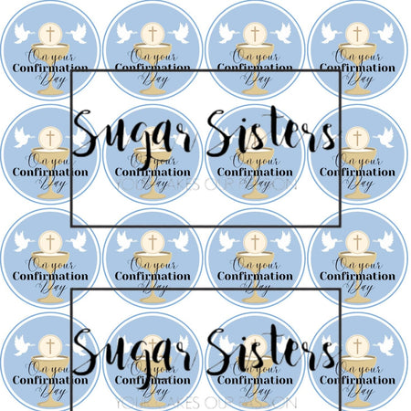 Confirmation Neutral  Edible Toppers - (20 Toppers)