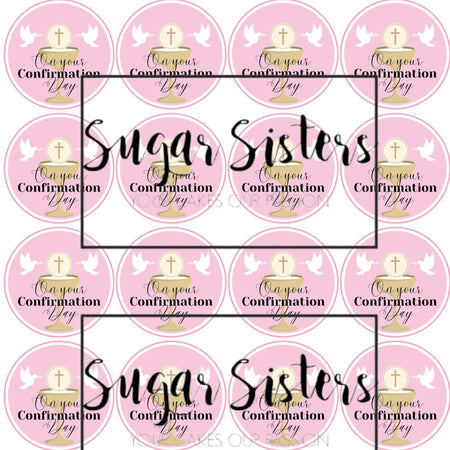 Confirmation Neutral Edible Topper - (1 x 6" Disc ) (8 x 2" Discs)