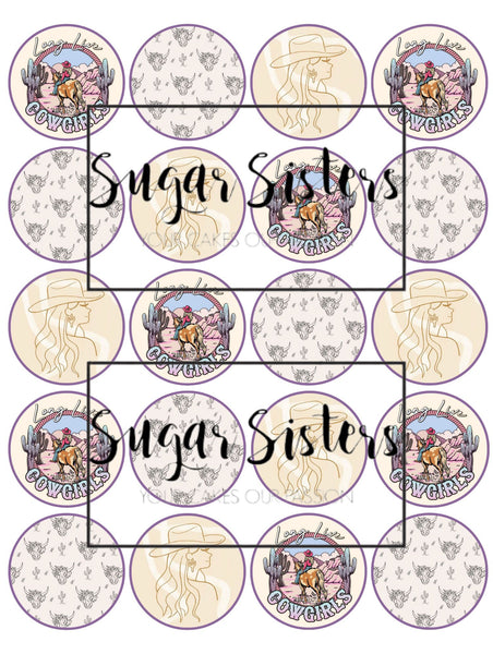Cow Girl  Edible Toppers - (20 Toppers)