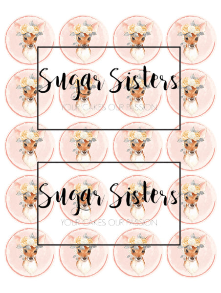 Cute Deer Edible Toppers - (20 Toppers)