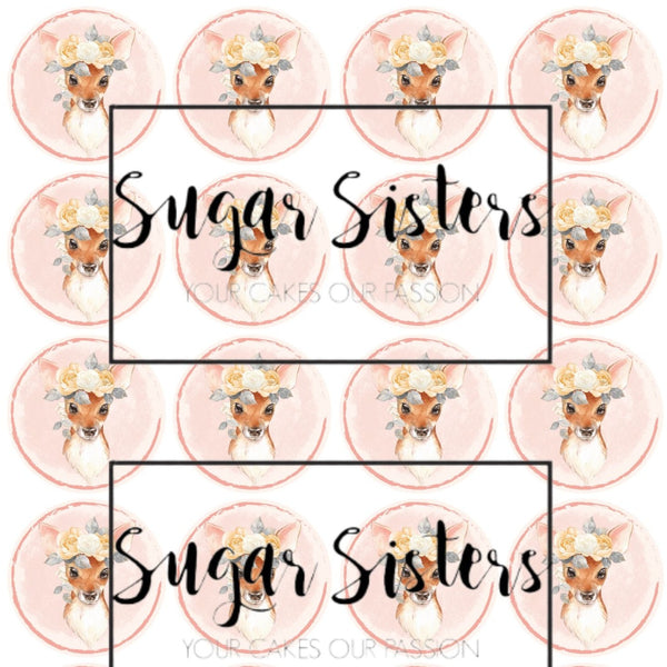 Cute Deer Edible Toppers - (20 Toppers)