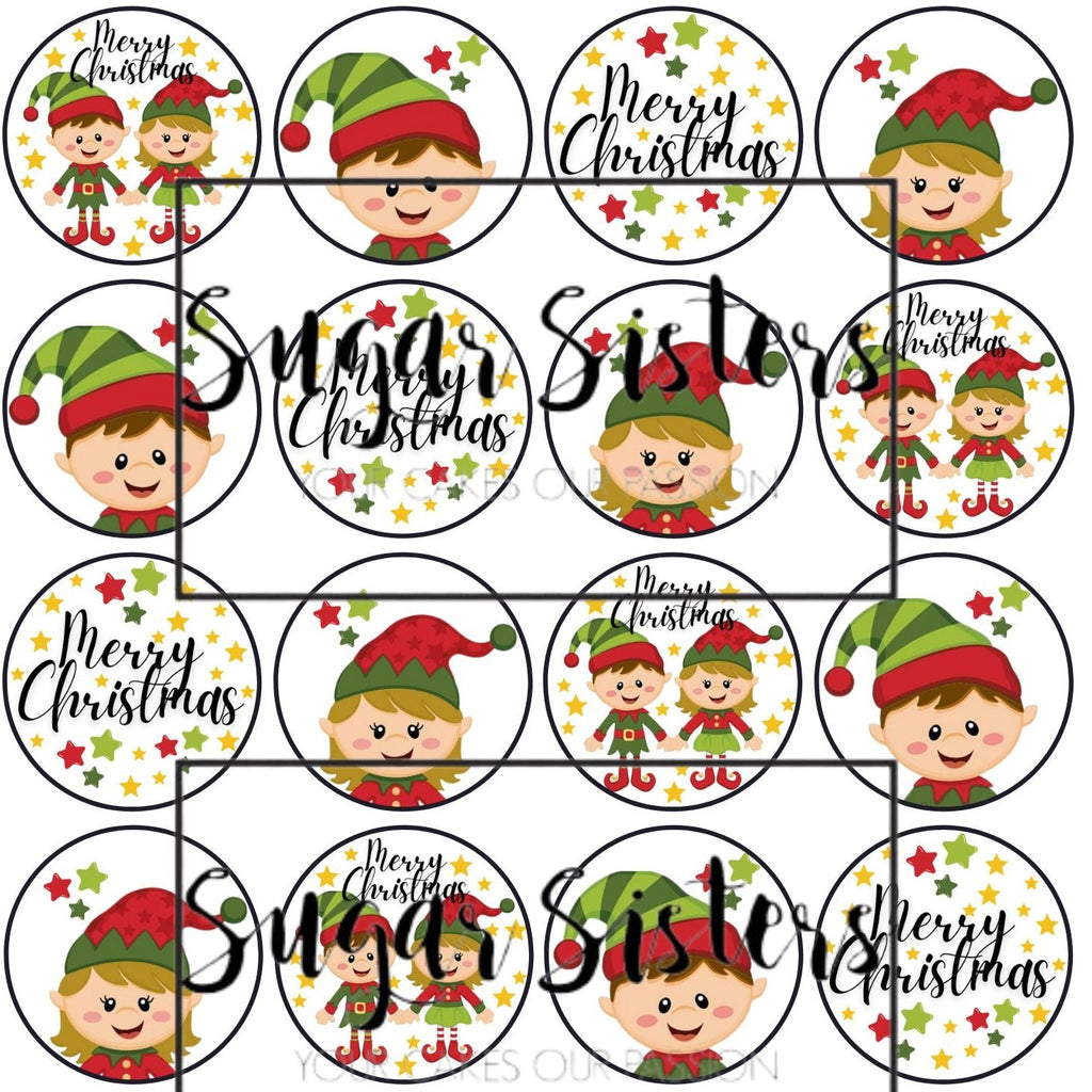 Cute Elfs Edible Toppers - (20 toppers)