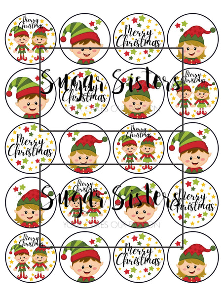 Cute Elfs Edible Toppers  - (20 toppers)