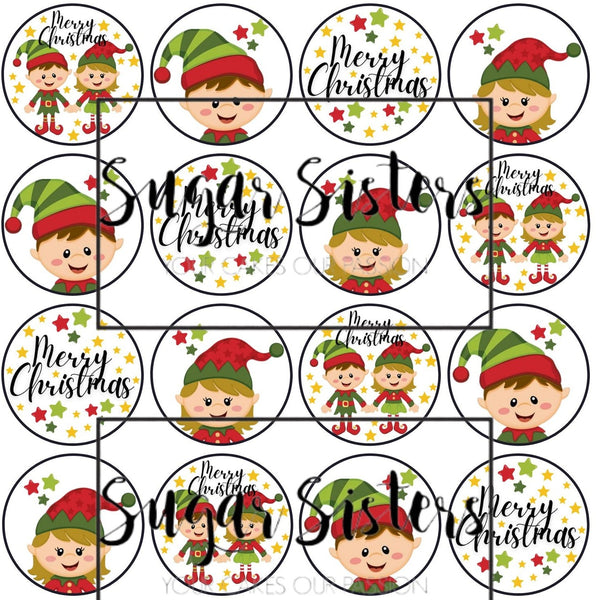 Cute Elfs Edible Toppers  - (20 toppers)
