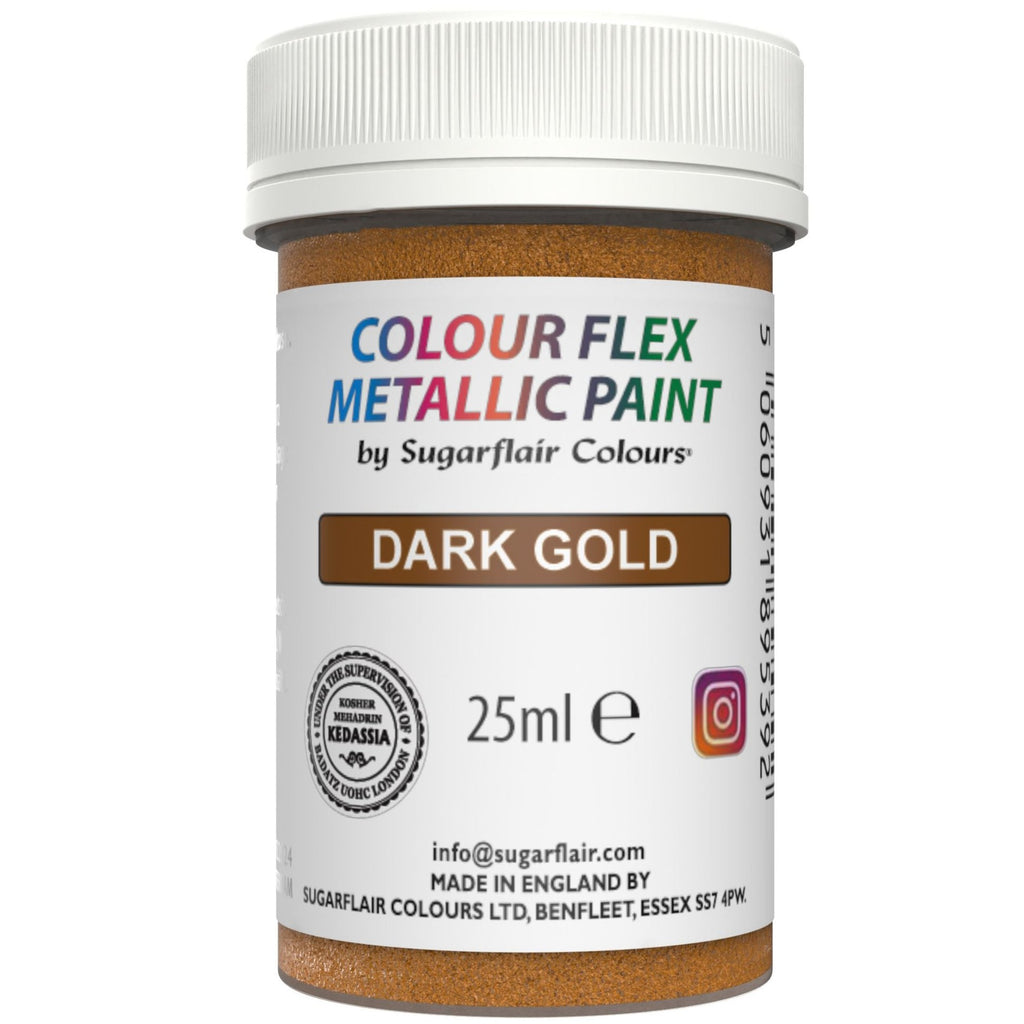 Dark Gold SugarFlair Colourflex Metallic Paint 25g