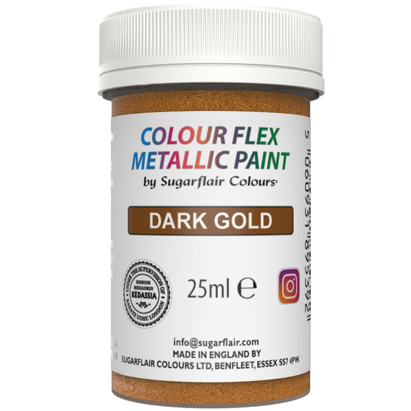 Dark Gold SugarFlair Colourflex Metallic Paint 25g