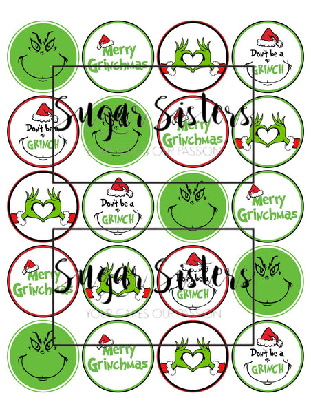 Don't be a Grinch Edible Toppers - (20 Toppers)
