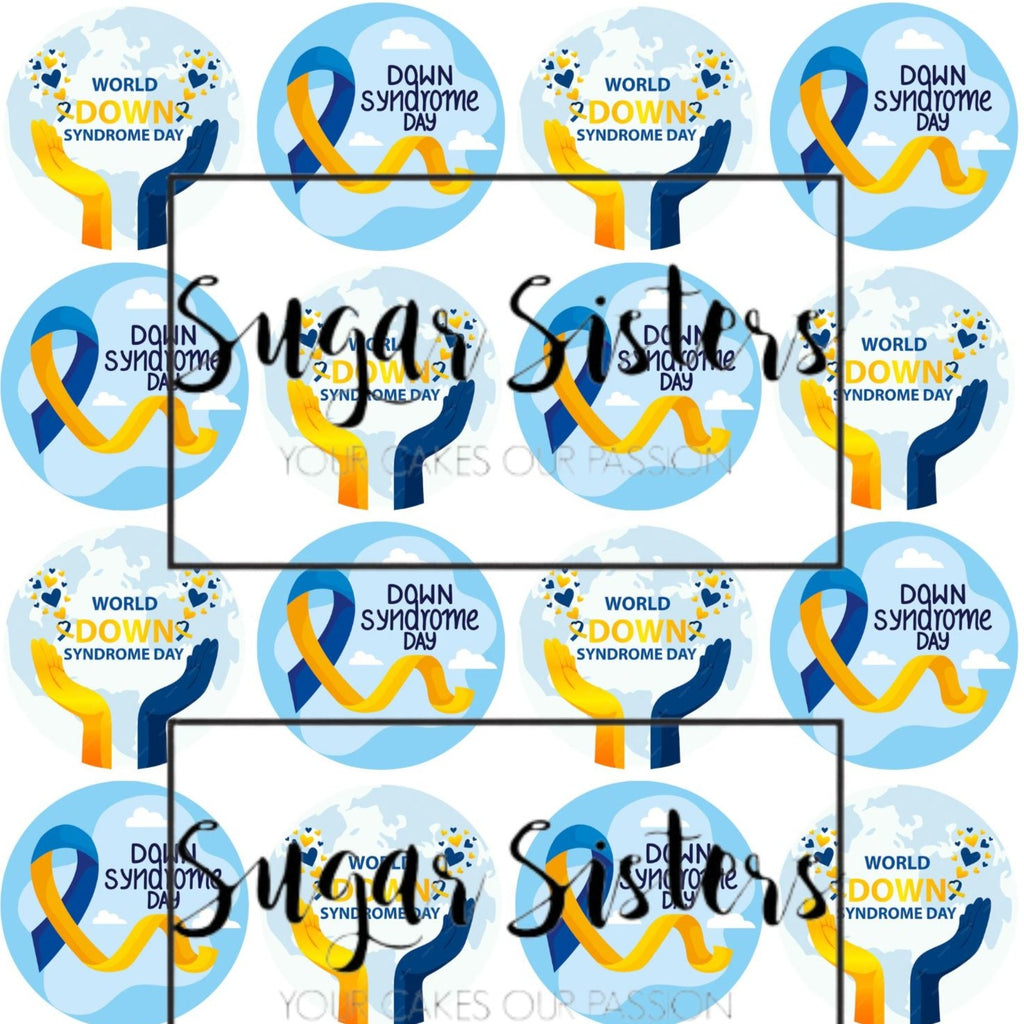 Down Syndrome Day Edible Toppers - (20 Toppers)