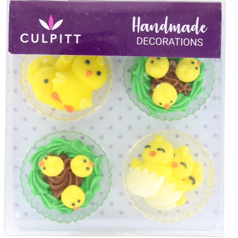 Easter Chicks Sugar Decorations Pk 10