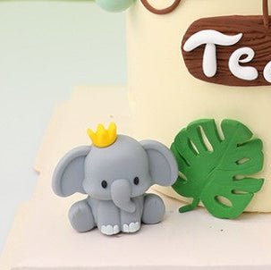 Cute Elephant with Gold Crown Cake Decoration DECO-CAKE