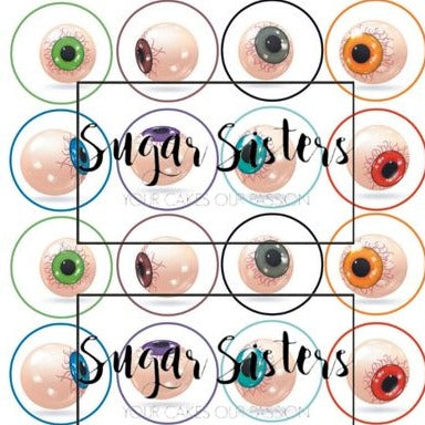 Halloween Eyes Edible Toppers - (20 Toppers)