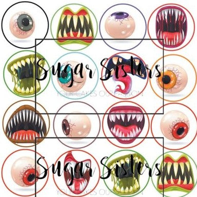 Halloween Monster Teeth Edible Toppers - (20 Toppers)