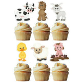 Baby Farm Animals Cupcake Toppers Pk 6