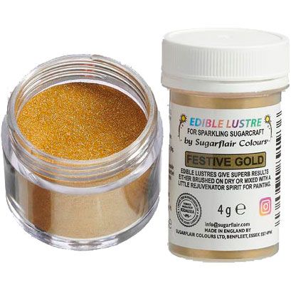 Festive Gold Lustre Dust Sugarflair 4g