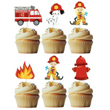 Firemen Cupcake Toppers Pk 6