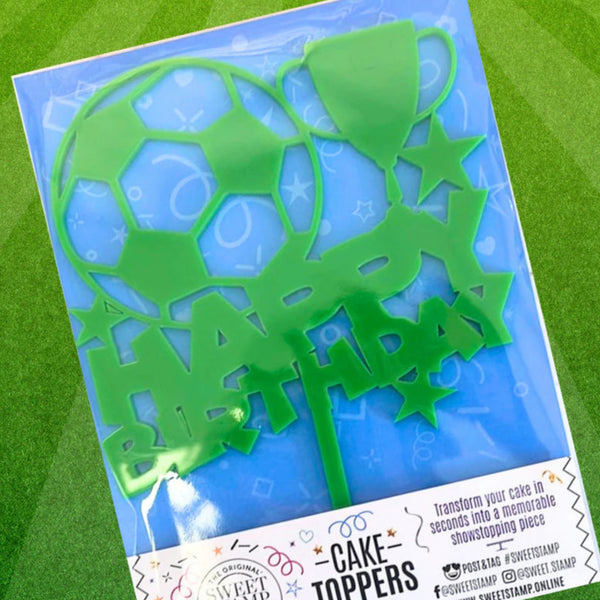 Soccer Happy Birthday Topper Medium Green