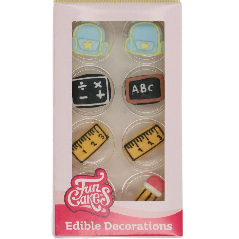 Back to School Sugar Decorations 8 Pcs FunCakes