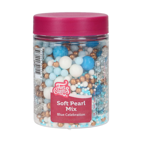 Blue Celebration Soft Pearls Mix 80g - FUNCAKES