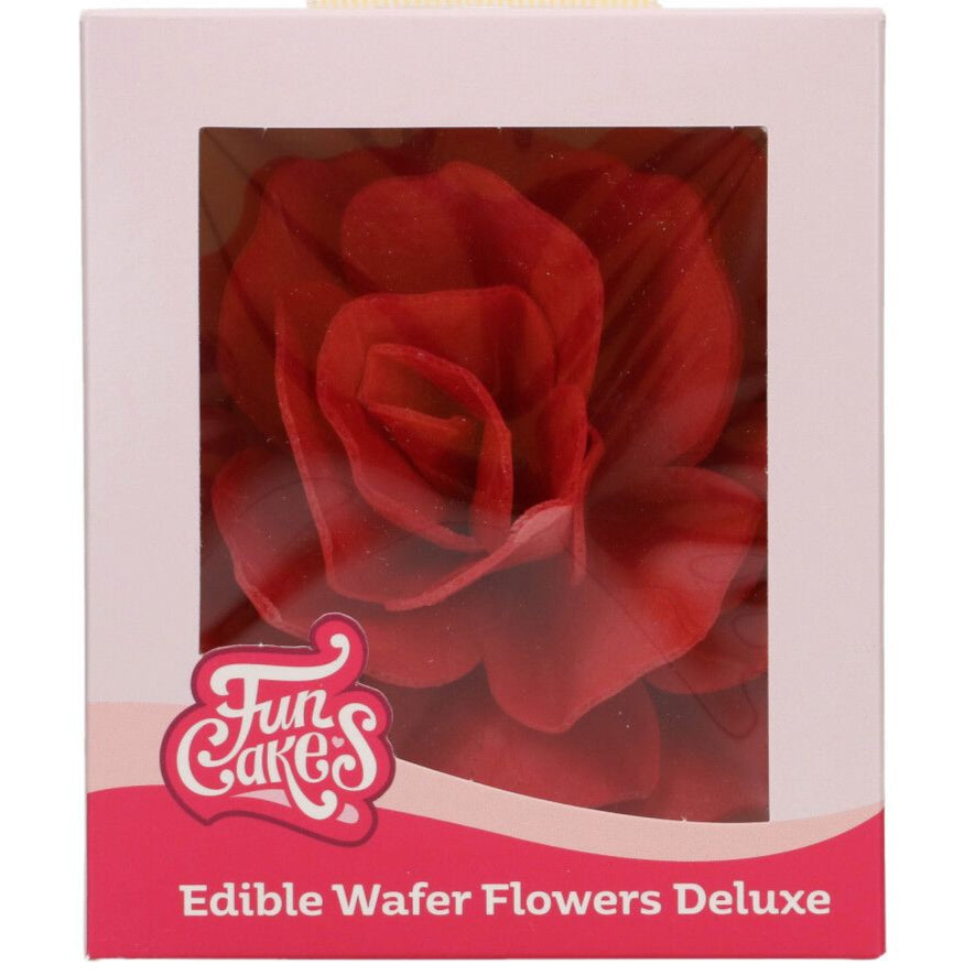 Wafer Flowers Deluxe Rose Pastella Red Pk 1