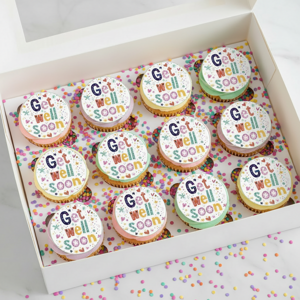 Get Well Soon Edible Toppers - (20 Toppers)