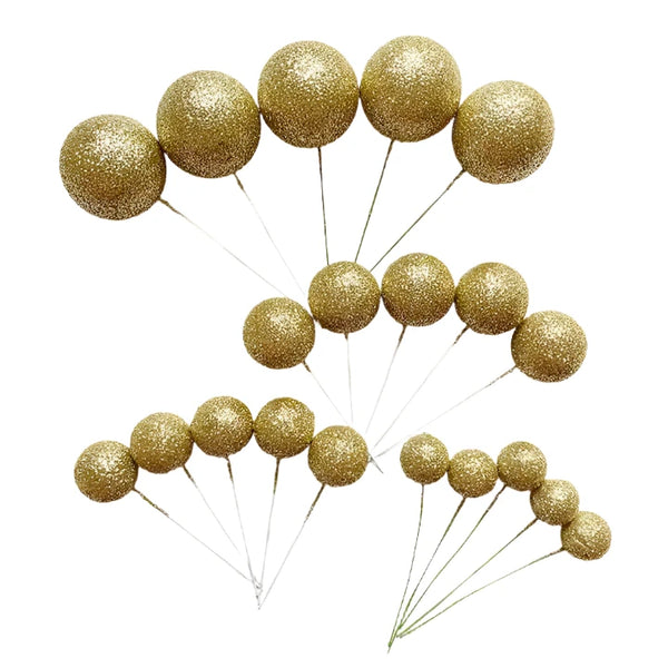 SUGAR SISTERS - Gold Glitter Cake Balls Pk 20