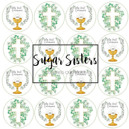 Confirmation Neutral Edible Topper - (1 x 6" Disc ) (8 x 2" Discs)