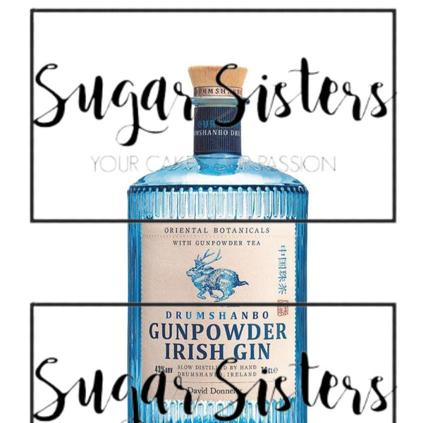 Blue Gin Bottle Edible Decal - (1 Image 6.5" tall )