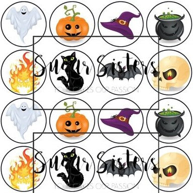 Halloween Icons Edible Toppers - (20 Toppers)