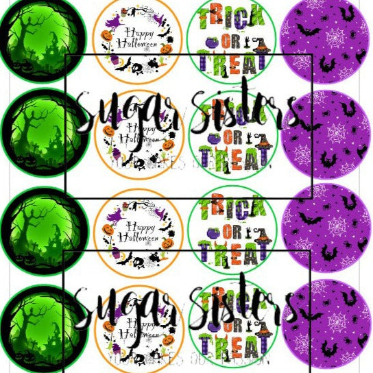 Halloween Mix Edible Toppers - (20 Toppers)