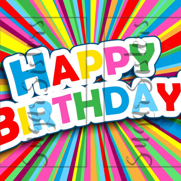 Rainbow Happy Birthday Wrap Edible Image