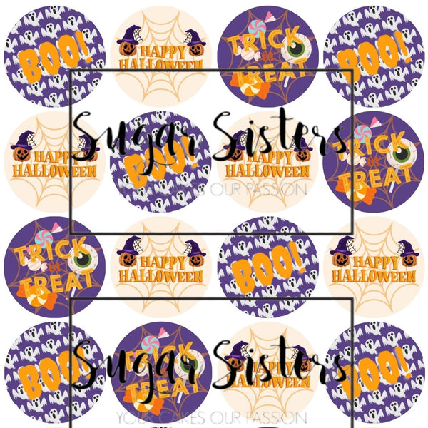 Trick or treat Halloween Edible Toppers - (20 Toppers)