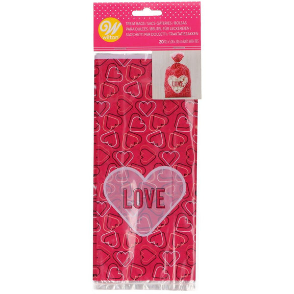 WILTON TREAT BAGS HEARTS PK/20