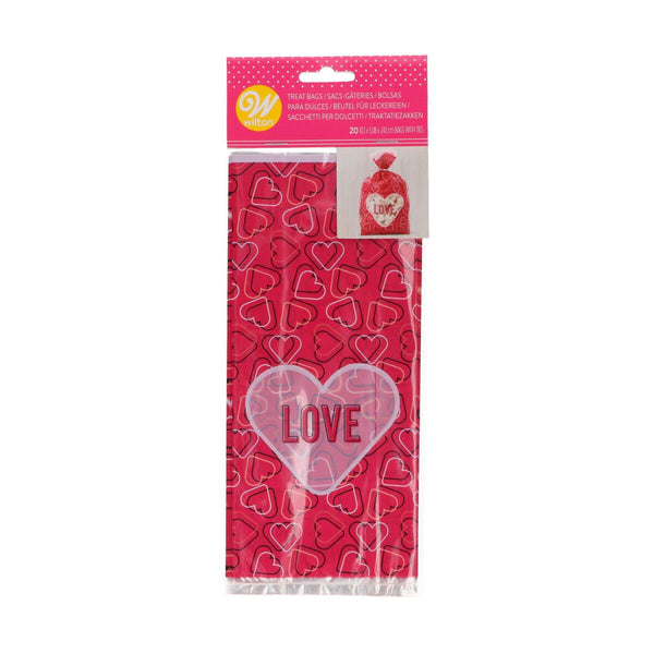 WILTON TREAT BAGS HEARTS PK/20