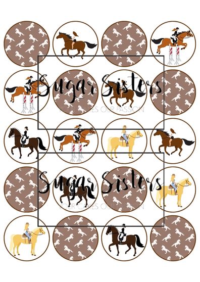 Horses Edible Toppers - (20 Toppers)